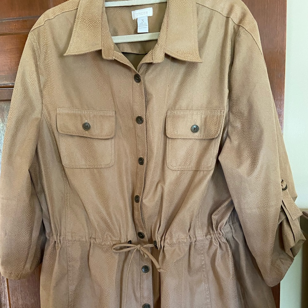 Chico’s faux suede 3/4 sleeve jacket